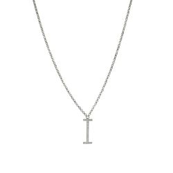 Collar Plata Sovrani 42+3cm J050I Letra I Con Circonitas