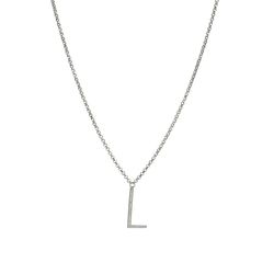 Collar Plata Sovrani 42+3cm J050L Letra L Con Circonitas