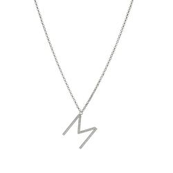 Collar Plata Sovrani 42+3cm J050M Letra M Con Circonitas