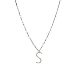 Collar Plata Sovrani 42+3cm J050S Letra S Con Circonitas