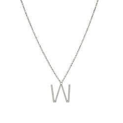 Collar Plata Sovrani 42+3cm J050W Letra W Con Circonitas