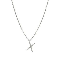 Collar Plata Sovrani 42+3cm J050X Letra X Con Circonitas