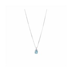 Collar Plata Sovrani 45cm J8838 Circonita Bicolor Aguamarina