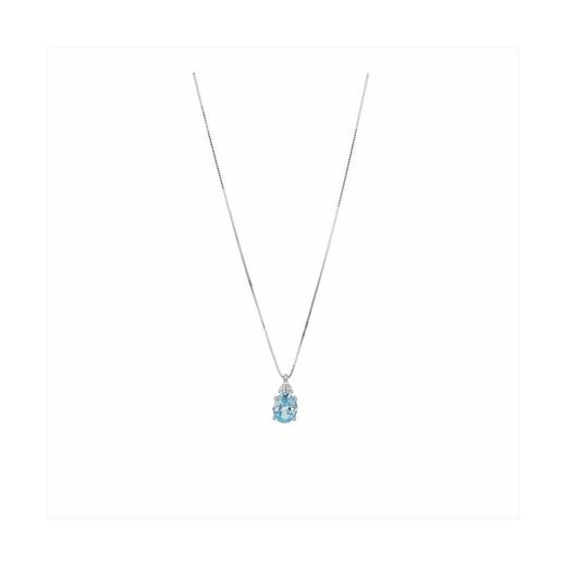 Collar Plata Sovrani 45cm J8838 Circonita Bicolor Aguamarina