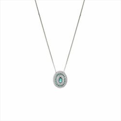 Collar Plata Sovrani 45cm J9891 Circonitas Y Esmeraldas