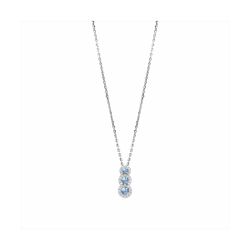 Collar Plata y Acero P23033AQ Círculos Con Circonitas Bicolor Azul