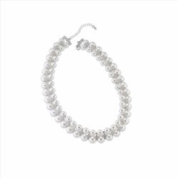 Collar Sovrani Bronce 40+5cm J10486 Perla Doble Circon