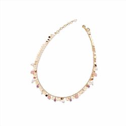 Collar Sovrani Bronce 40+5cm J10700 Chapado Con Cristales Rosa