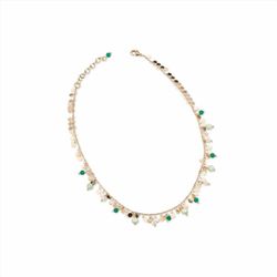 Collar Sovrani Bronce 40+5cm J10709 Chapado Con Cristales Verde