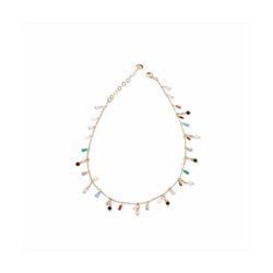 Collar Sovrani Bronce 40+6cm J10712 Chapado Con Piedras Multicolor