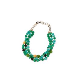 Collar Sovrani Bronce 43+5cm J10782 Chapado Piedras Verdes