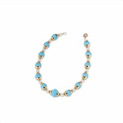 Collar Sovrani Bronce 45+7cm J10863 Chapado Píedras Turquesa