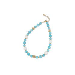 Collar Sovrani Bronce 45+7cm J10873 Chapado Pasta Turquesa