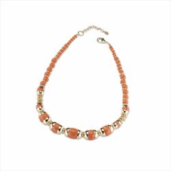 Collar Sovrani Bronce 50+5cm J11417 Chapado Con Pasta Coral