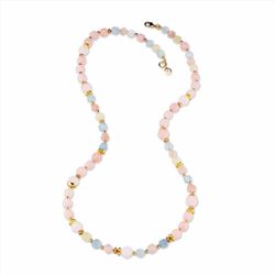 Collar Sovrani Bronce 88cm J10731 Chapado Piedras Rosadas