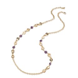 Collar Sovrani Bronce 88cm J9166 Chapado Cadena Cuarzo Violeta