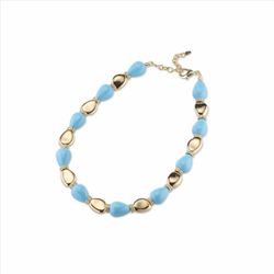 Collar Sovrani Bronce J11428 Chapado Pasta Turquesa
