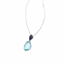 Collar Sovrani Plata 40+5cm J11100 Zafiro Con Circonitas