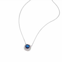 Collar Sovrani Plata 40+5cm J11143 Zafiro Con Circonitas