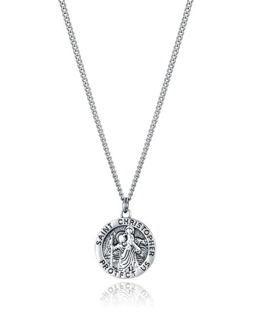Viceroy Steel Necklace 50+5cm Men 14214C01000 Saint Christopher Pendant