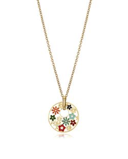 Collar Viceroy Mujer Acero Dorado Flores Multicolor 75290C09019