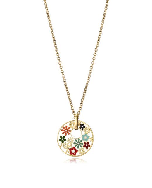 Collana Viceroy Donna Acciaio Dorato Fiori Multicolor 75290C09019