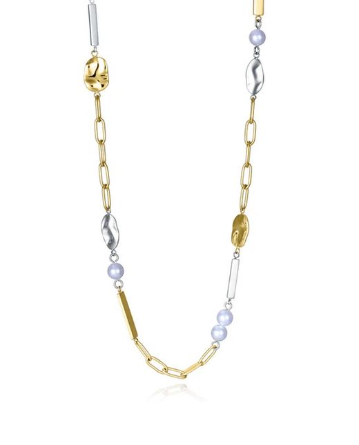 Viceroy Two-Tone Gold Silver Necklace 60+5cm Women's 75372C01019 Pearls