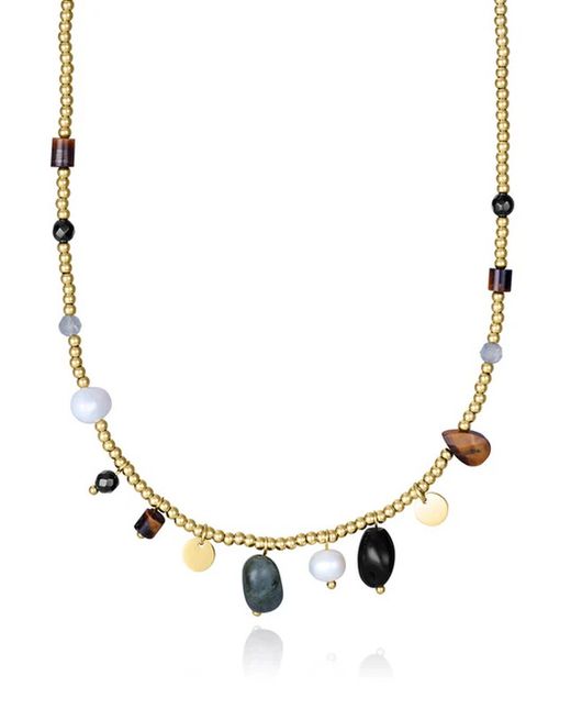 Viceroy Gold Silver Necklace 42+3cm Women 14200C01012 Natural Stones