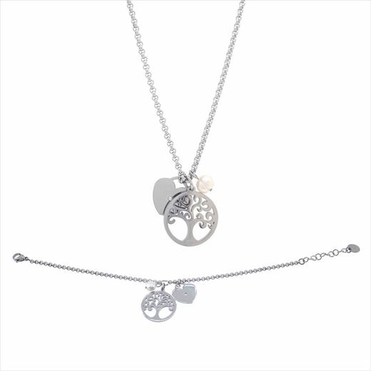 Conjunt Collar + Pendents Acer Sovrani AV0522 Arbre De La Vida Amb Cor