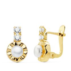 Communion Set 18kts Guldörhängen Zircons och 18kts Gold Ring Zircons 20752