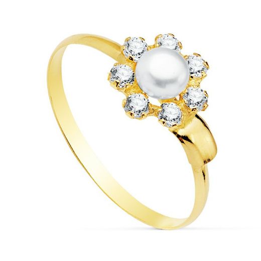 Conjunto Comunión Pendients Oro 18kts Comunión y Anillo Oro 18kts Comunión 20753