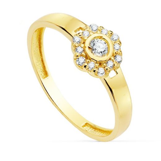 Communion Set 18kts Gold Earrings Rennet and 18kts Gold Ring Rennet 20747