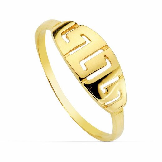 Communion Set 18kts Guld Greca Örhängen och 18kts Guld Greca Ring 20305