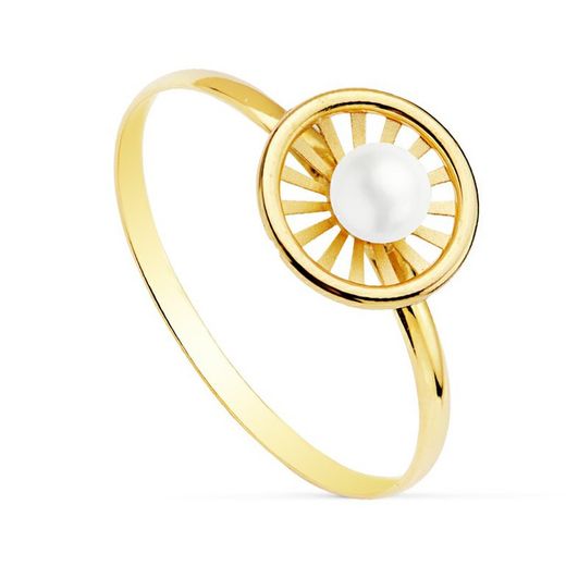 Communion Set 18kts Gold Round Earrings and 18kts Round Gold Ring 20754