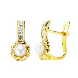 Κομψό σκουλαρίκια Λευκόχρυσο 18kts Μαργαριτάρια και Δαχτυλίδι Λευκόχρυσο 18kts Zircons και μαργαριτάρι