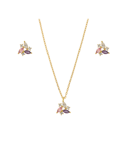 Conjunto Plata Dorada Mujer PJUE323/PC Circonitas Multicolor