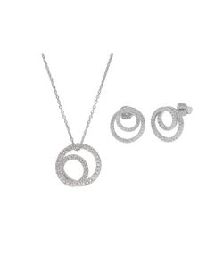 Conjunto Liska Feminino Prata LAD7233C Cristais Liska Espiralados