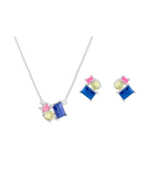 Conjunt Plata Liska Dona MED362C Circonites Multicolor