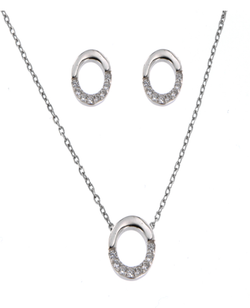 Conjunto Plata Mujer PJUE291 Aro Circonitas