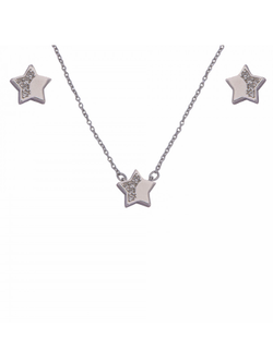 Conjunto Plata Mujer PJUE292 Estrella Circonitas