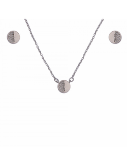 Conjunto Plata Mujer PJUE295 Círculo Circonitas