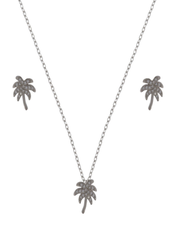 Conjunto Plata Mujer PJUE315 Palmera Circonitas