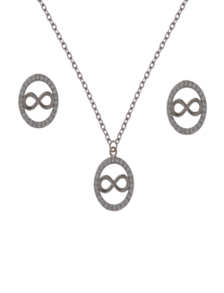 Conjunto Plata Mujer PJUE317 Infinito Circonitas