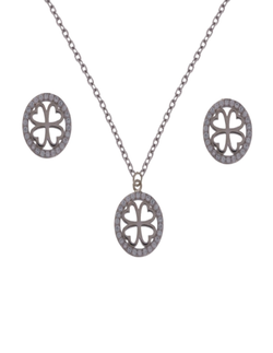 Conjunto Plata Mujer PJUE318 Trébol Circonitas