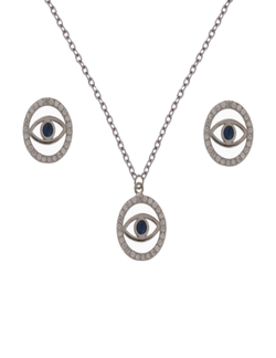 Conjunto Plata Mujer PJUE320 Ojo Turco Circonitas