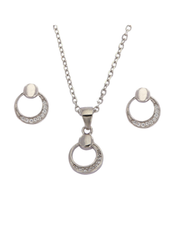 Conjunto Plata Mujer PJUE324 Aro Circonitas