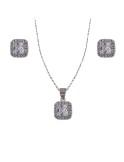 Conjunto Plata Mujer PJUE346 Circonitas