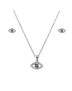 Conjunto Plata Mujer PJUE352 Ojo Turco Circonitas