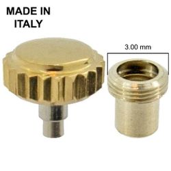 Corona Reloj Acero 245257 Roscada C. Tubo Chapada Oro - R90 Diámetro 3,75mm x (T 3,00mm x 1,90mm)