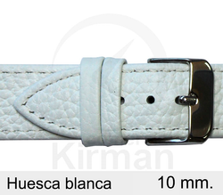 Correa Reloj 10x75/115mm Piel 129127B Huesca Blanca Hebilla Acero